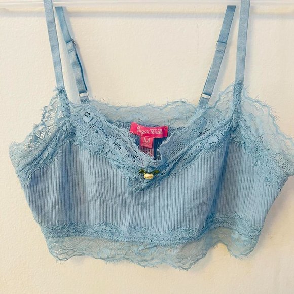 Dolls Kill Women's Blue Crop-top - Picture 2 of 4